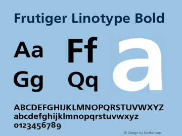 Frutiger Linotype Bold Version 0.91图片样张