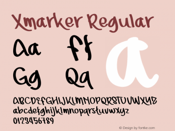 Xmarker Version 1.00;November 30, 2020;FontCreator 13.0.0.2683 64-bit Font Sample