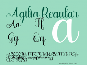 Agilia Version 1.00;December 13, 2020;FontCreator 13.0.0.2683 64-bit Font Sample