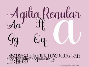 Agilia Version 1.00;December 13, 2020;FontCreator 13.0.0.2683 64-bit Font Sample