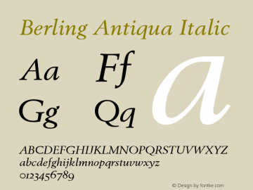Berling Antiqua Italic Version 1.10图片样张