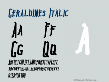 Geraldines Italic Version 1.00;September 25, 2020;FontCreator 11.5.0.2422 64-bit图片样张
