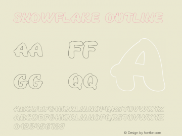 SNOWFLAKE OUTLINE Version 1.002;Fontself Maker 3.5.1图片样张