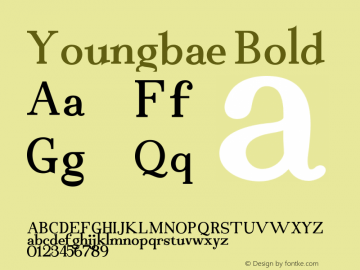 Youngbae-Bold 1.0 Font Sample
