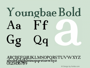 Youngbae Bold 1.0 Font Sample