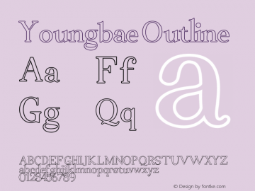 Youngbae-Outline 1.0 Font Sample