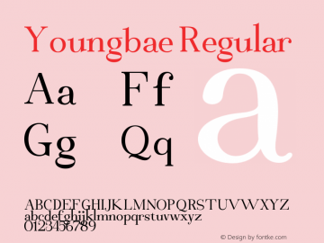 Youngbae-Regular 1.0 Font Sample