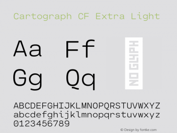 Cartograph CF Extra Light Version 2.200;hotconv 1.0.109;makeotfexe 2.5.65596 Font Sample