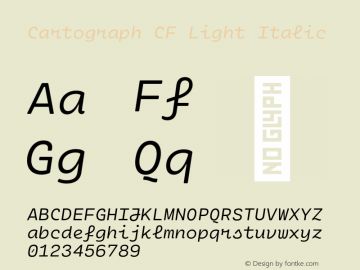 Cartograph CF Light Italic Version 2.200;hotconv 1.0.109;makeotfexe 2.5.65596图片样张