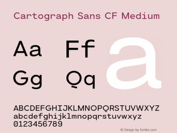 Cartograph Sans CF Medium Version 1.400;PS 001.400;hotconv 1.0.88;makeotf.lib2.5.64775图片样张