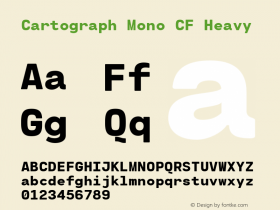 Cartograph Mono CF Heavy Version 1.400;PS 001.400;hotconv 1.0.88;makeotf.lib2.5.64775图片样张