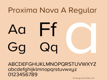 Proxima Nova A Version 3.018;PS 003.018;hotconv 1.0.88;makeotf.lib2.5.64775 Font Sample