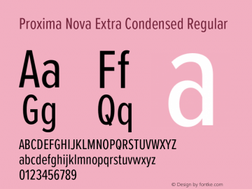 Proxima Nova ExCn Version 3.018;PS 003.018;hotconv 1.0.88;makeotf.lib2.5.64775 Font Sample