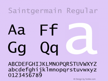 Saintgermain Regular Unknown Font Sample