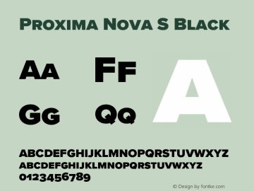 Proxima Nova S Black Version 3.018;PS 003.018;hotconv 1.0.88;makeotf.lib2.5.64775 Font Sample
