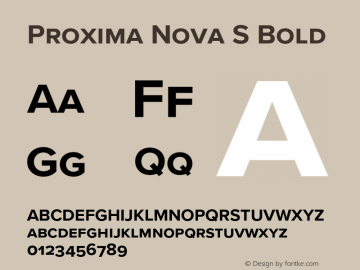 Proxima Nova S Bold Version 3.018;PS 003.018;hotconv 1.0.88;makeotf.lib2.5.64775 Font Sample