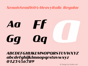 Xenois Semi W04 Heavy Italic Version 1.1 Font Sample