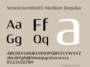 Xenois Semi W05 Medium Version 1.00 Font Sample