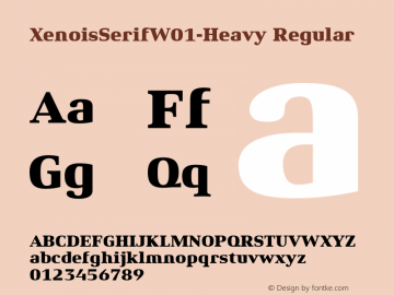 Xenois Serif W01 Heavy Version 1.00 Font Sample