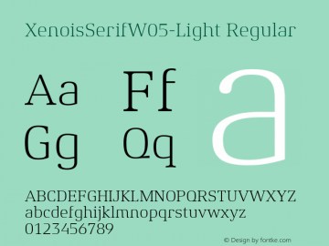 Xenois Serif W05 Light Version 1.00 Font Sample