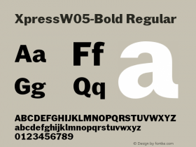 Xpress W05 Bold Version 1.001 Font Sample