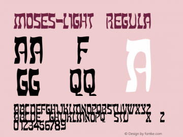 Moses-Light Regular Unknown Font Sample