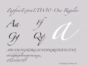 Zapfino Extra LT W10 One Version 1.01 Font Sample