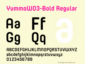 Yummo W03 Bold Version 1.00 Font Sample