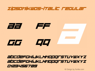 ZipSonik W05 Italic Version 1.00图片样张