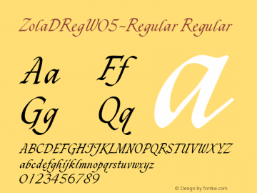 ZolaDReg W05 Regular Version 1.00 Font Sample