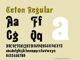 Teton Regular Unknown Font Sample