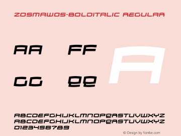 Zosma W05 Bold Italic Version 2.00图片样张