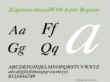 Zagolovochnaya W10 Italic Version 1.00图片样张