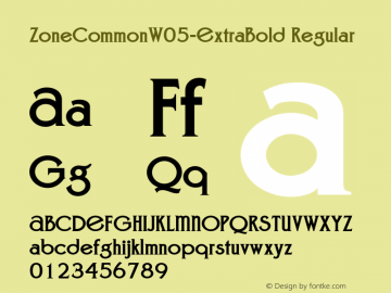 Zone Common W05 ExtraBold Version 1.00 Font Sample