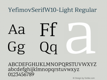Yefimov Serif W10 Light Version 1.00图片样张
