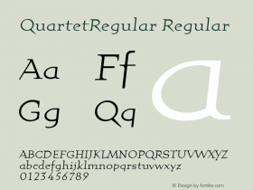 QuartetRegular Regular Version 001.000 Font Sample