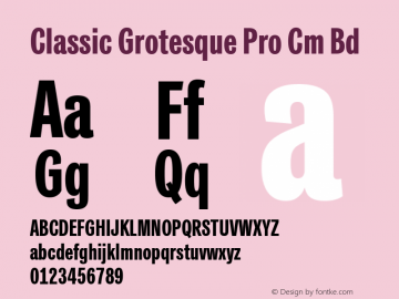 Classic Grotesque Pro Cm Bd Version 1.00 Font Sample