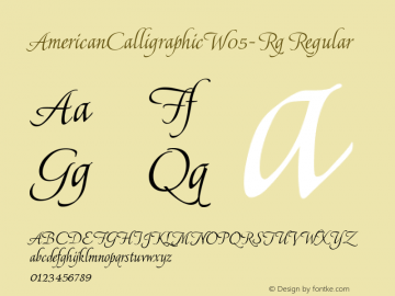 AmericanCalligraphic W05 Rg Version 1.00图片样张