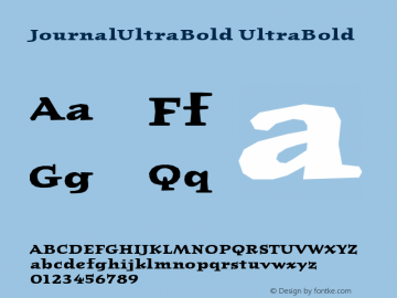 JournalUltraBold UltraBold Version 001.000 Font Sample