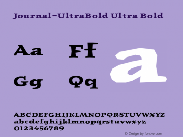 Journal-UltraBold Ultra Bold Version 1.00 Font Sample