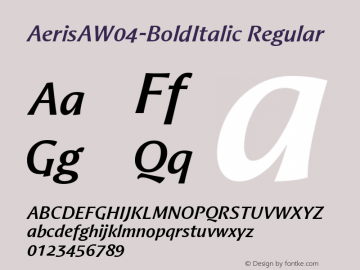 Aeris A W04 Bold Italic Version 1.00图片样张