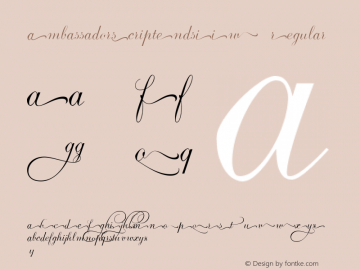 Ambassador Script Ends II W05 Version 1.00 Font Sample