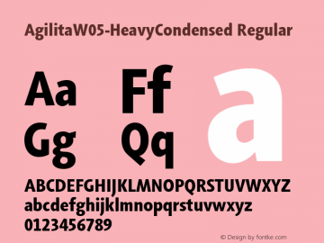 Agilita W05 Heavy Condensed Version 1.20 Font Sample