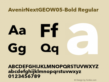 Avenir Next GEO W05 Bold Version 1.00图片样张