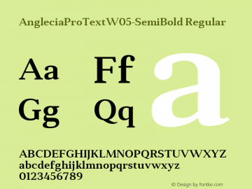Anglecia Pro Text W05 SemiBold Version 1.00图片样张
