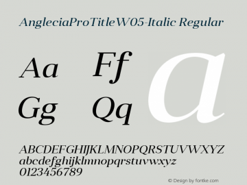 Anglecia Pro Title W05 Italic Version 1.00图片样张