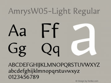 Amrys W05 Light Version 1.00 Font Sample