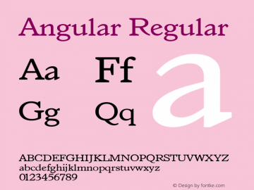 Angular W05 Regular Version 4.10 Font Sample