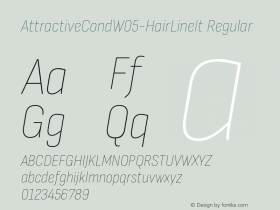 AttractiveCond W05 HairLineIt Version 3.001 Font Sample