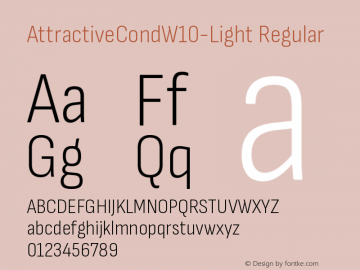 AttractiveCond W10 Light Version 3.001 Font Sample